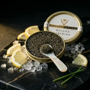 Beluga-Siberian Hybrid Sturgeon Caviar, Giaveri Italy